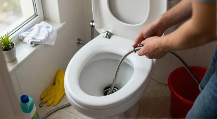 how to use snake for toilet