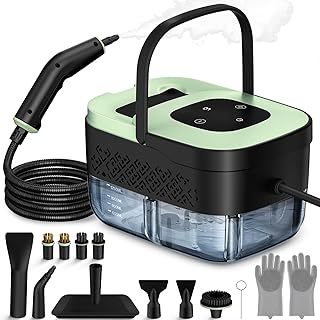 Steam Cleaner, Portable Steamer for Cleaning with 16pcs Accessories, 6-Level Adjustable and 15s Heat-Up, Handheld Steam Cleaner for Home, Tile, Dirt, Grout, Grease, Car Detailing