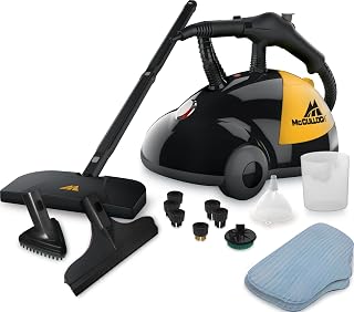 McCulloch MC1275 Heavy-Duty Steam Cleaner, 45 Min Runtime, 18 Accessories | Mop Head, Brushes, & More - Built for Home, Tile, Grout, Carpet, Furniture, & Personal Car Detailing