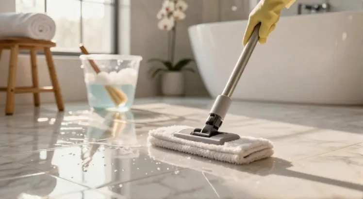 best way to clean bathroom floor
